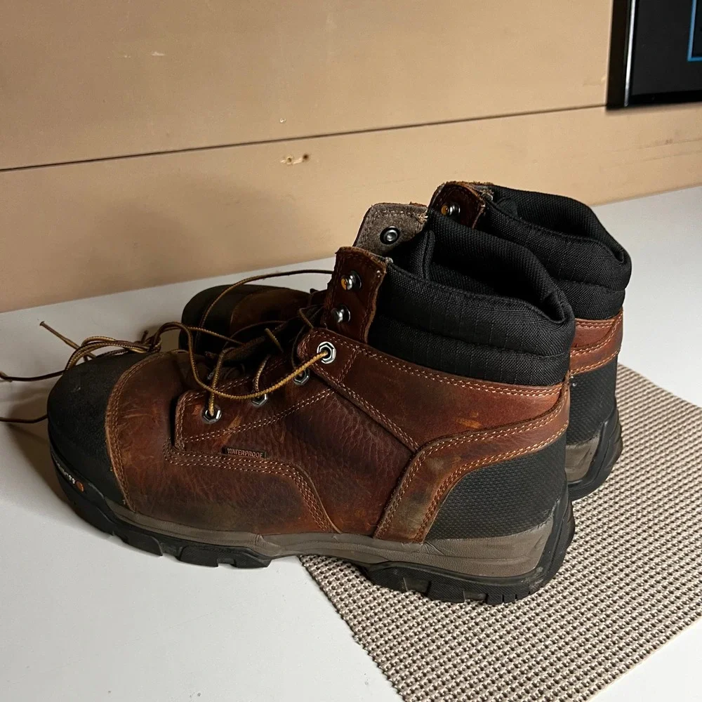 Carhartt Mens CME6355 Waterproof Composite Toe Work Boots Leather Size 12 M